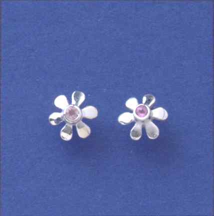 SPC TINY 8mm DAISY STUDS WITH AMETHYST =