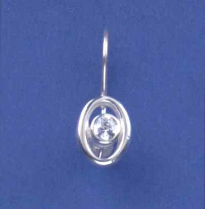 SPC 11x9 SIL OVAL/5mm CZ SAFE/WIRE DROPS
