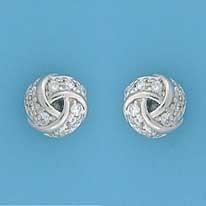 SPC CZ SET WOOL KNOT STUDS