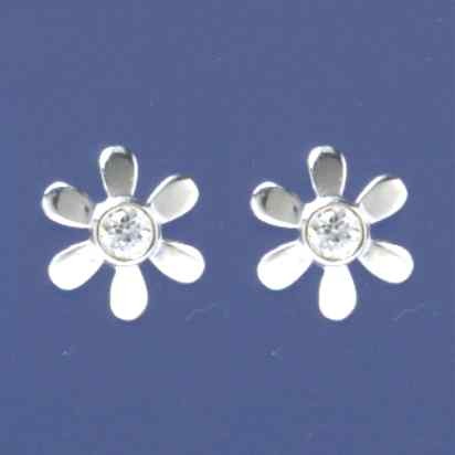SPC 13mm FLOWER STUDS WITH 4mm CZ