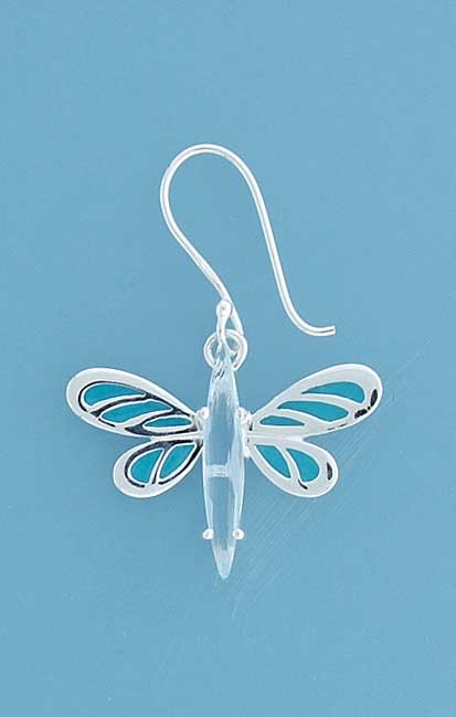 SPC BLUE CZ/ENAMEL BUTTERFLY EARRINGS  =