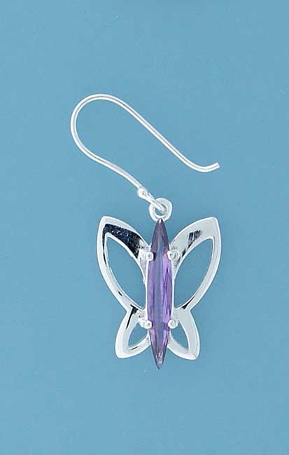 SPC MARQUIS PURPLECZ BUTTERFLY EARRINGS=