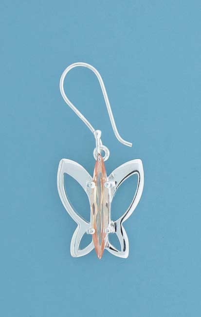 SPC MARQUIS CHAMPAGNE CZ BUTTERFLY EARR=