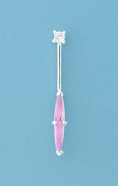 SPC MARQUIS PINK CZ BAR DROP STUDS     =