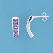 SPC CHANNEL SET 4 SQ AME-CZ CURVED STUD=