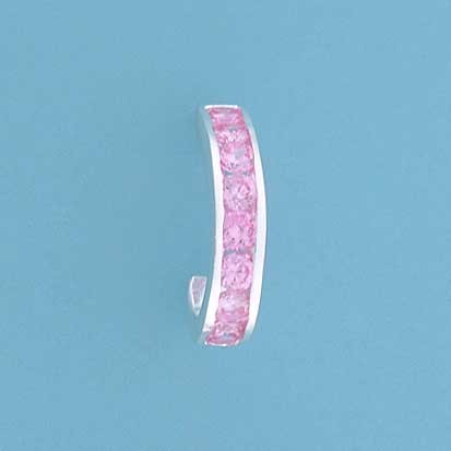 SPC CHANNEL SET PINK CZ HOOP STUD