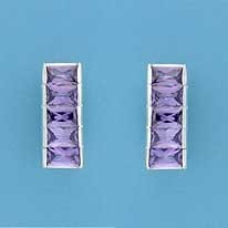 SPC 11x7mm CHANNEL SET PURPLE CZ STUDS =