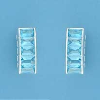 SPC 11x7mm CHANNEL SET BLUE STONE STUDS=