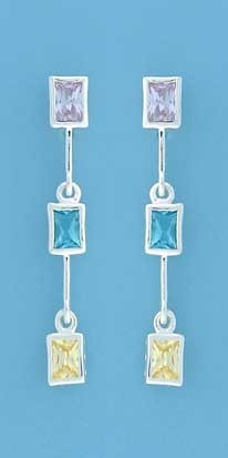 SPC 3 STONE RECT.MULTI COL.HINGED DROPS=