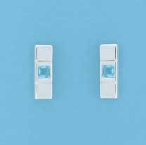 SPC SQ.SYN.TOPAZ SET RECT.STUD EARRING