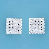 SPC 11mm SQUARE CZ SET STUDS           =