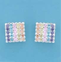 SPC 11mm SQUARE MULTI-COLOUR STONE STUDS