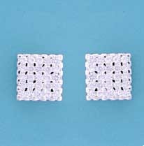 SPC 11mm SQUARE LAVENDER CZ SET STUDS