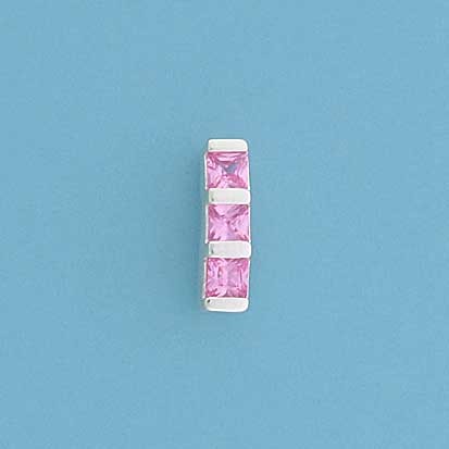 SPC 3 SQ.PINK CZ CURVED STUDS          =