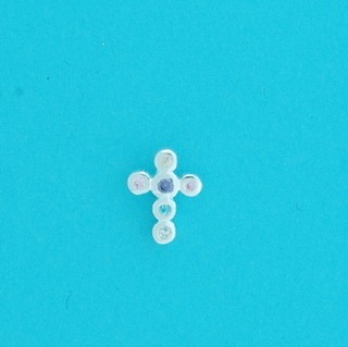 SPC 9x7mm MULTI-STONE CROSS STUDS      =