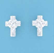 SPC 14x10mm PAVE SET CZ CROSS STUDS    =