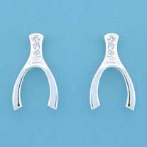 SPC CZ SET WISHBONE STUDS