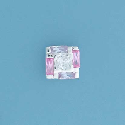 SPC LAV/PINK/WHITE CZ SQUARE STUDS     =
