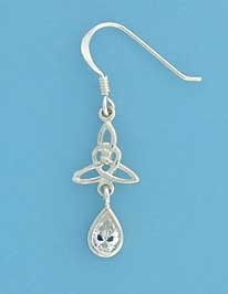 SPC TEARDROP CZ CELTIC DROP EARRINGS   =