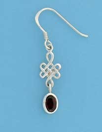 SPC OVAL GARNET CELTIC DROPS