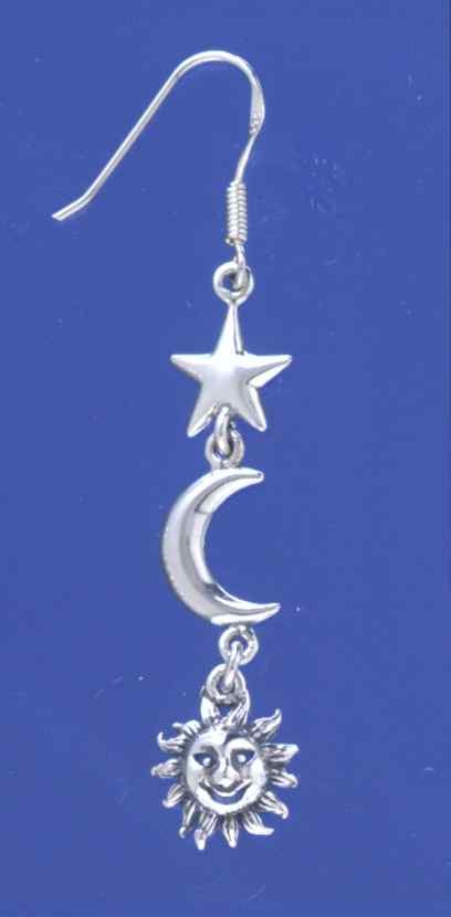 SPC STAR/1/2 MOON/SUN DROP EARRING     =