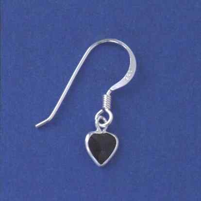SPC ONYX HEART DROP EARRING-SOLD 3prs  =