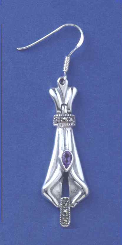 SPC AMETHYST/MARC HINGE DROP EARRINGS  =
