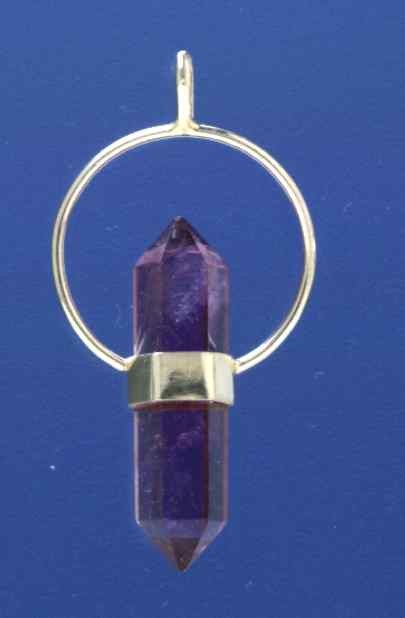 SPC AMETHYST CRYSTAL IN CIRCLE DROP    -