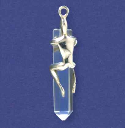 SPC FIGURE CLASPING CRYSTAL SPEAR PEND.