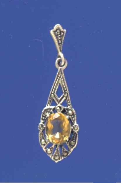 SPC CITRINE/MARCASITE FANCY DROPS      =