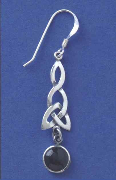 SPC CELTIC STYLE ONYX DROP EARRING     =