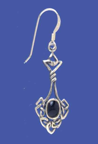 SPC CELTIC DESIGN ONYX DROP EARRING
