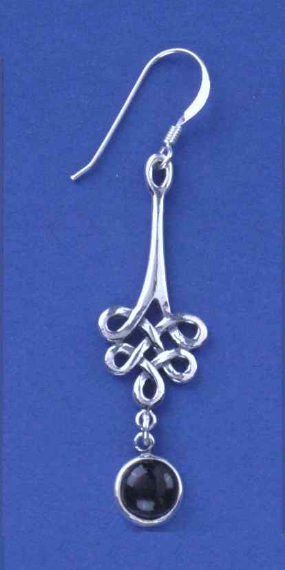 SPC CELTIC DROP EARRINGS WITH ONYX DROP-
