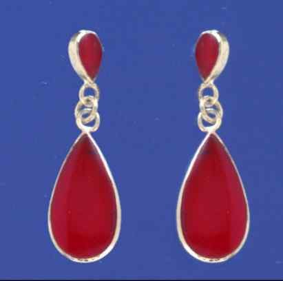 SPC SMALL CORNELIAN TEARDROP DROPS     =