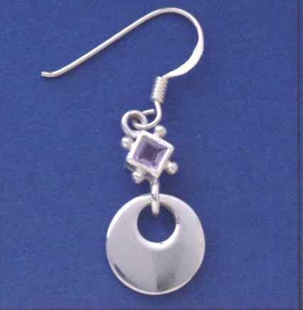 SPC DIA.SHAPE AMETHYST WITH DISC DROPS -