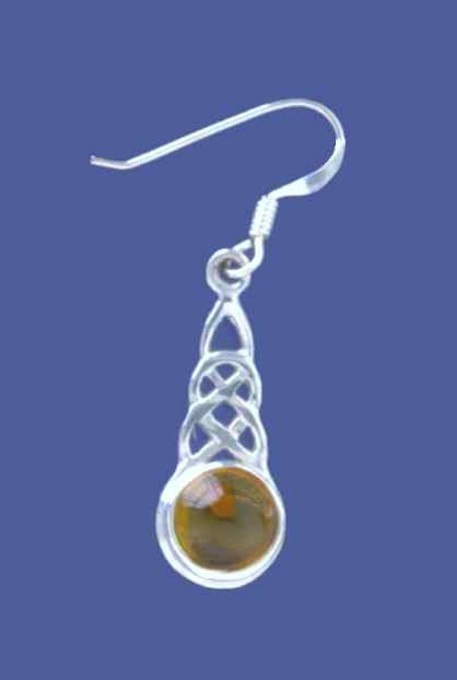 SPC AMBER  CELTIC STYLE DROP EARRINGS  =