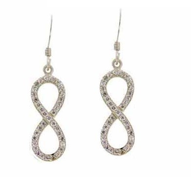 SPC FANCY FIGURE EIGHT/CZ DROP EARINGS