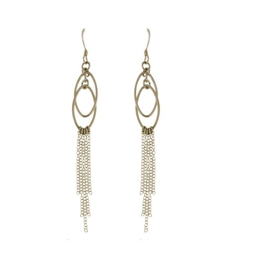 SPC DOUBLE OVAL/CHAIN DROP EARINGS