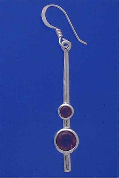 SPC 6mm PURPLE 2 STONE PENDULUM DROPS  =