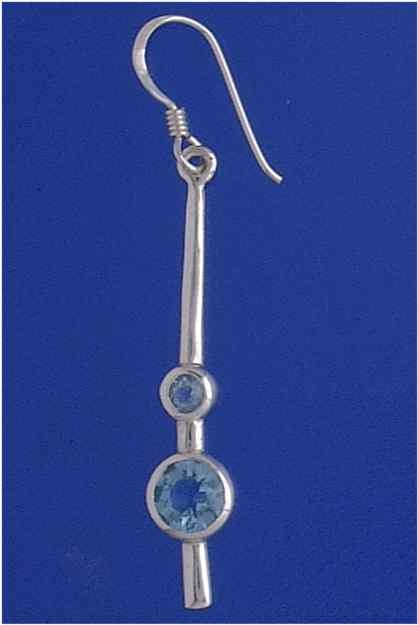 SPC 6mm BLUE 2 STONE PENDULUM DROPS    =