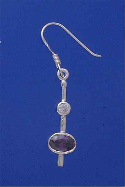 SPC 2 OVAL PURPLE STONE PENDULUM DROPS