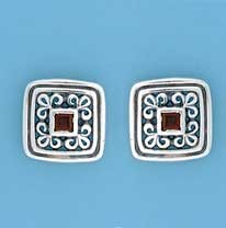 SPC SQ.GARNET FILLIGREE SQ.STUDS       =