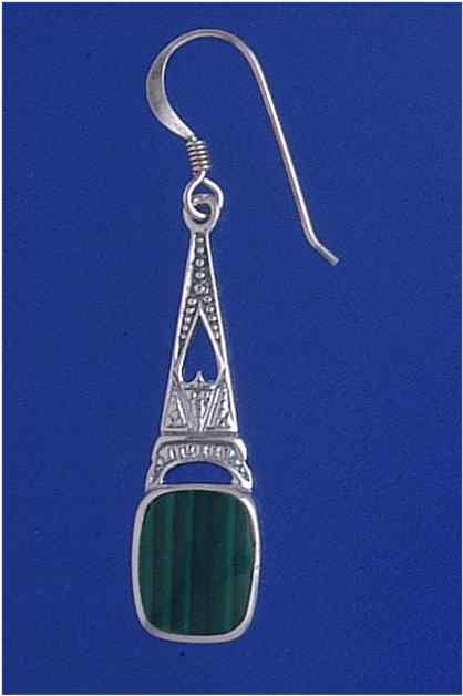 SPC MALACHITE FANCY DROP EARRING       =