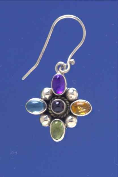 SPC MULTISTONE/BEAD FANCY CROSS DROPS
