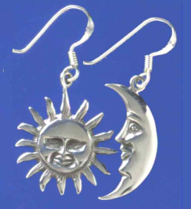 SPC LARGE SUN & MOON DROP EARRINGS     =