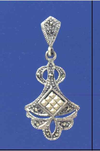 SPC SQUARE SET MARCASITE FANCY DROPS