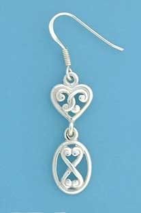 SPC HEART/OVAL CUTOUT CELTIC DESIGN DROP