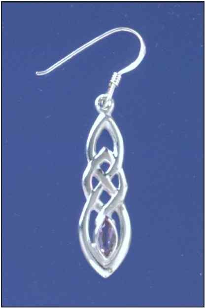 SPC SYN.AMETHYST CELTIC DROP EARRINGS