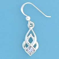 SPC SQ.LAVENDER CZ CELTIC EARRINGS     =