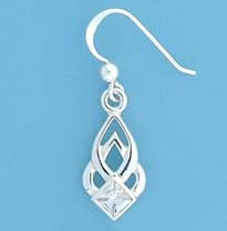 SPC SQ.CZ CELTIC DROP EARRINGS         =